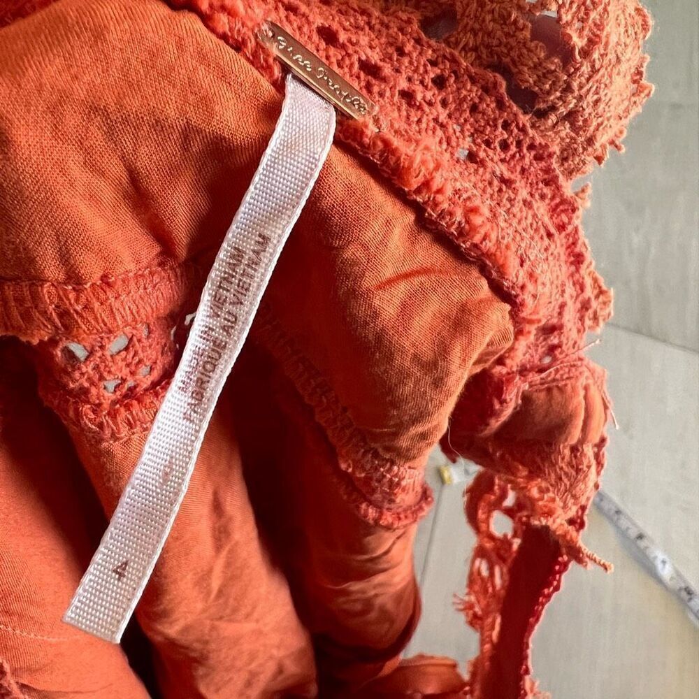 Free People Orange Crochet Lace Sundress - Picture 8 of 9